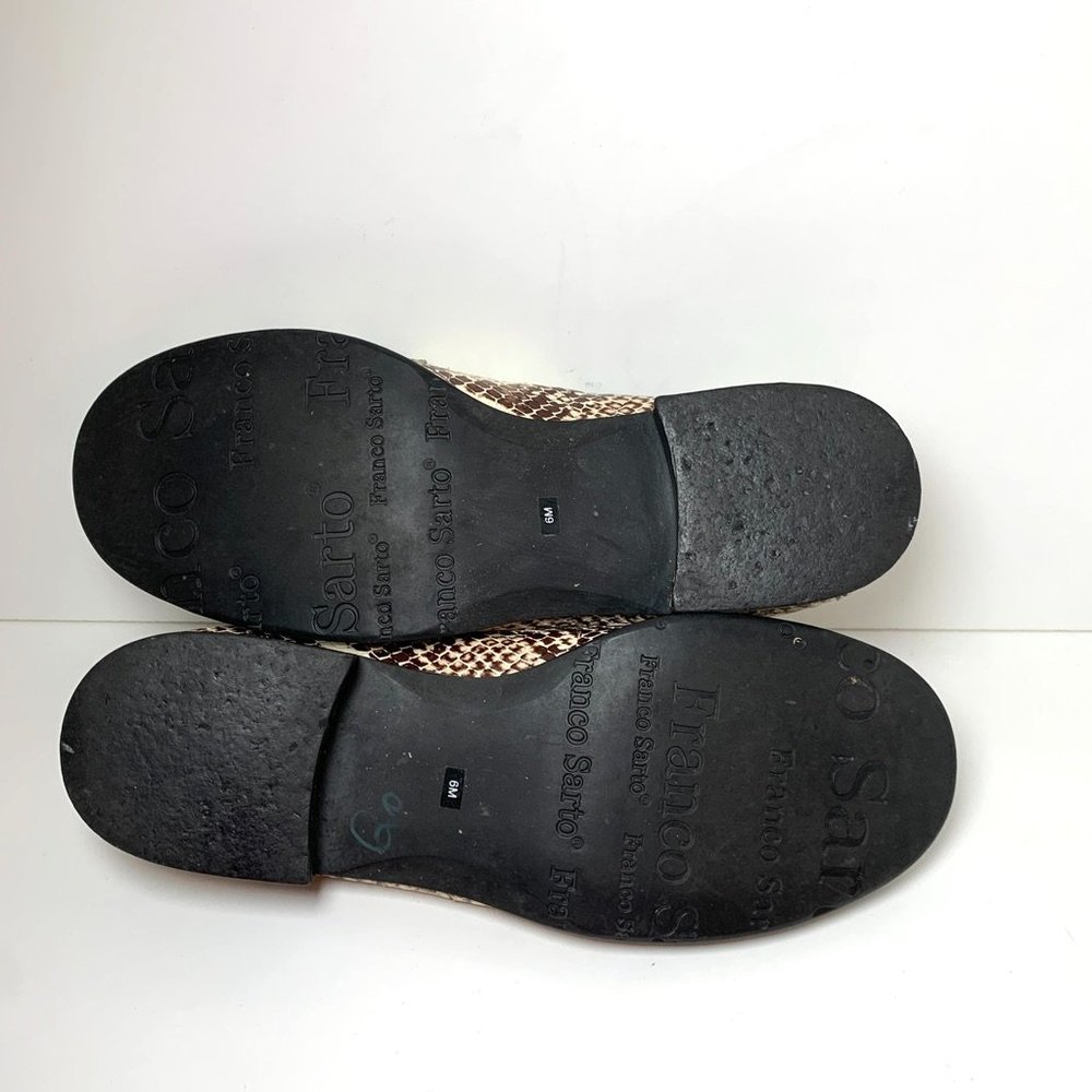 Franco Sarto Snakeskin Python Leather Loafer Flat… - image 5